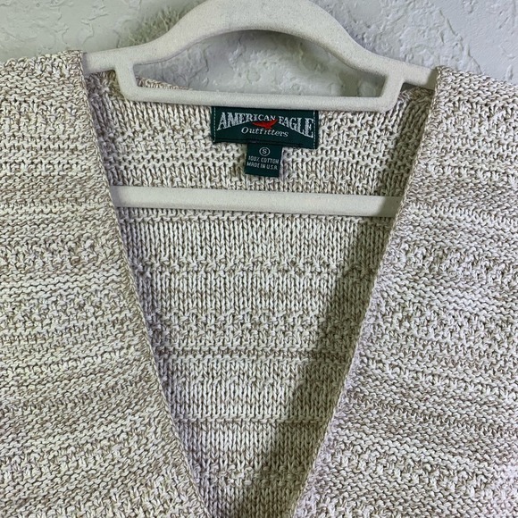 AMERICAN EAGLE Vintage Knit Button Up Preppy Nerdy School Girl Cozy Vest - Picture 2 of 12